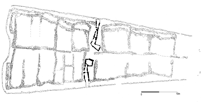 Image showing the layout of the interior of the cairn at Hazleton North.